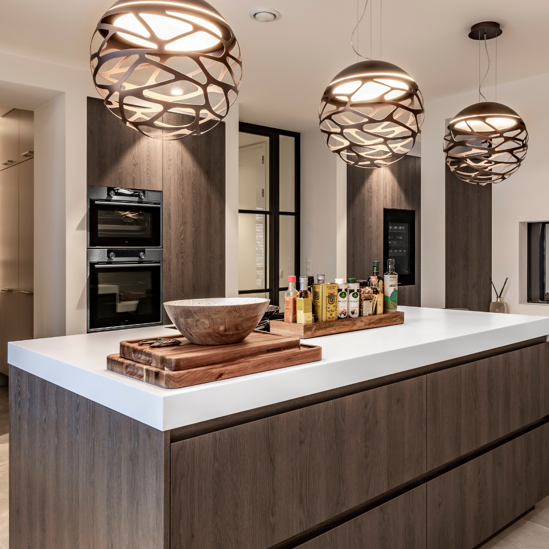 Design keuken met corian werkblad